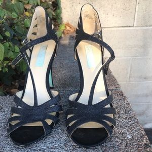 Betsey Johnson strappy glitter heels